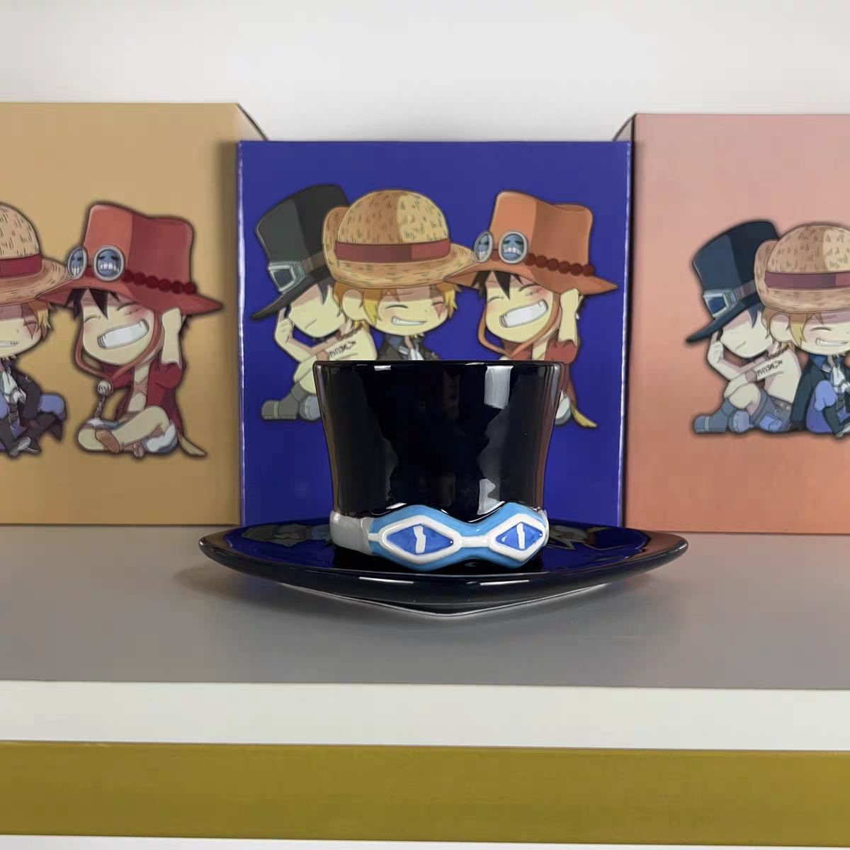 One Piece Luffy, Ace & Sabo Hat Shaped Ceramic Mug