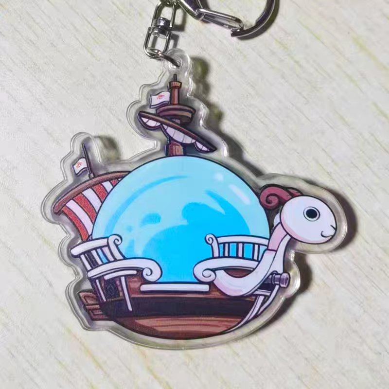 One Piece Merry & Sunny Ship Bobblehead Keychain