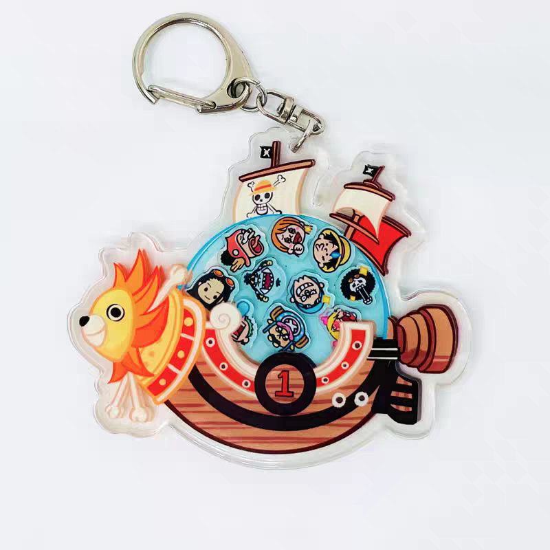 One Piece Merry & Sunny Ship Bobblehead Keychain